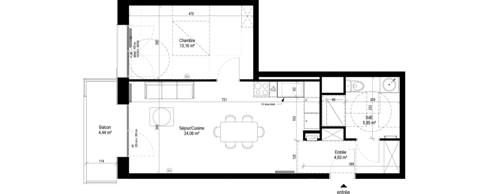 Appartement T2 de 48,01 m2 &agrave; Tourcoing Le quadrilat&egrave;re des piscines