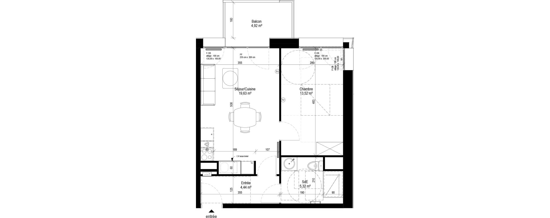 Appartement T2 de 42,91 m2 &agrave; Tourcoing Centre