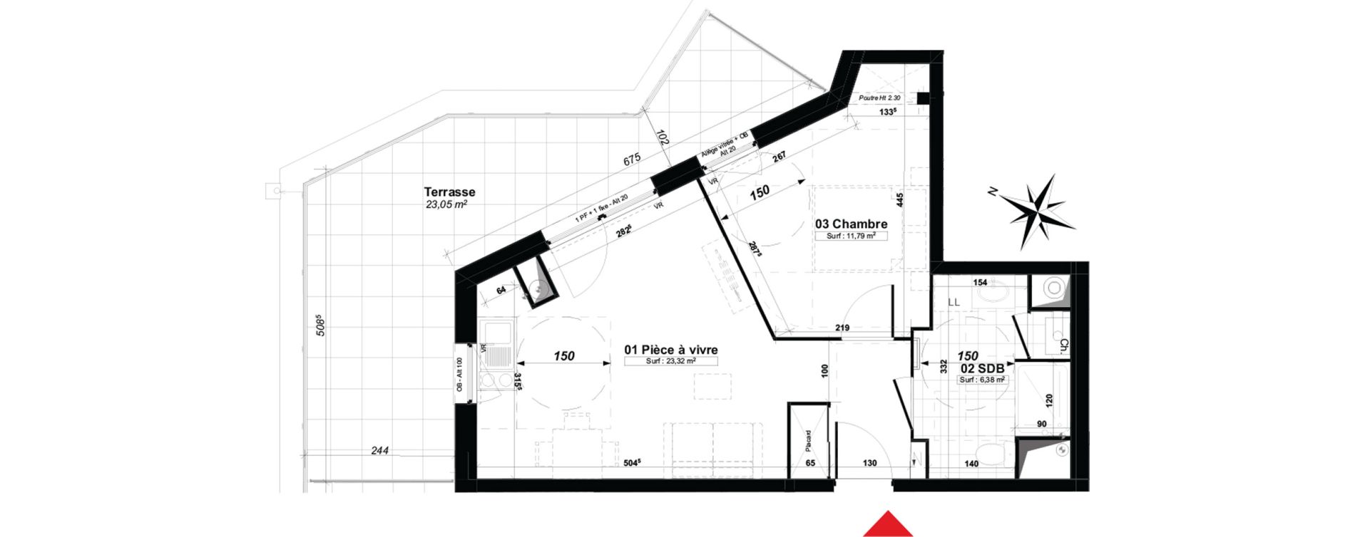 Appartement T2 de 41,49 m2 &agrave; Valenciennes Centre