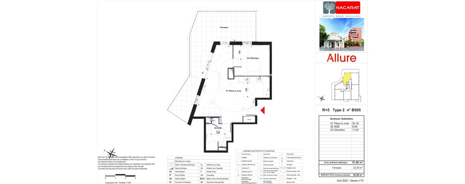 Appartement T2 de 51,66 m2 &agrave; Valenciennes Centre