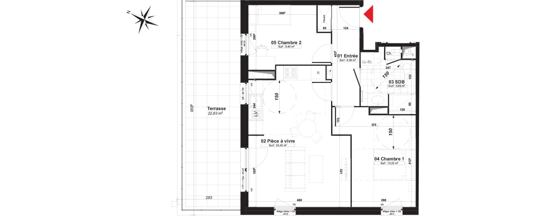 Appartement T3 de 60,41 m2 &agrave; Valenciennes Centre