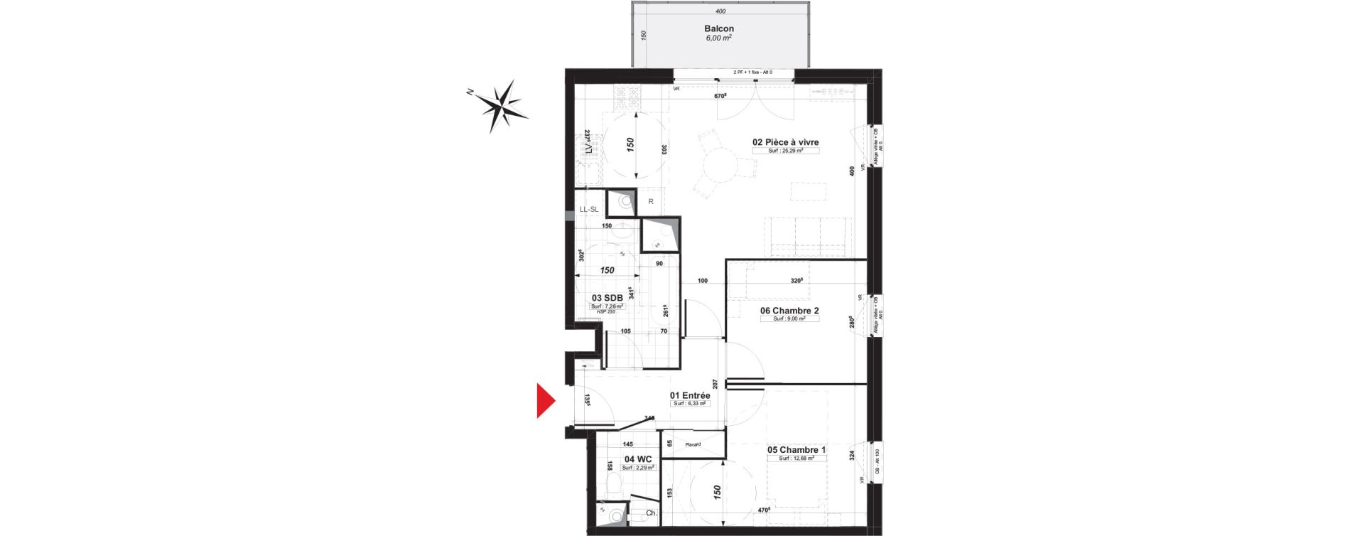 Appartement T3 de 62,85 m2 &agrave; Valenciennes Centre