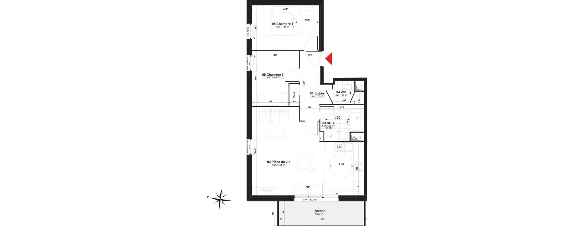 Appartement T3 de 68,24 m2 &agrave; Valenciennes Centre