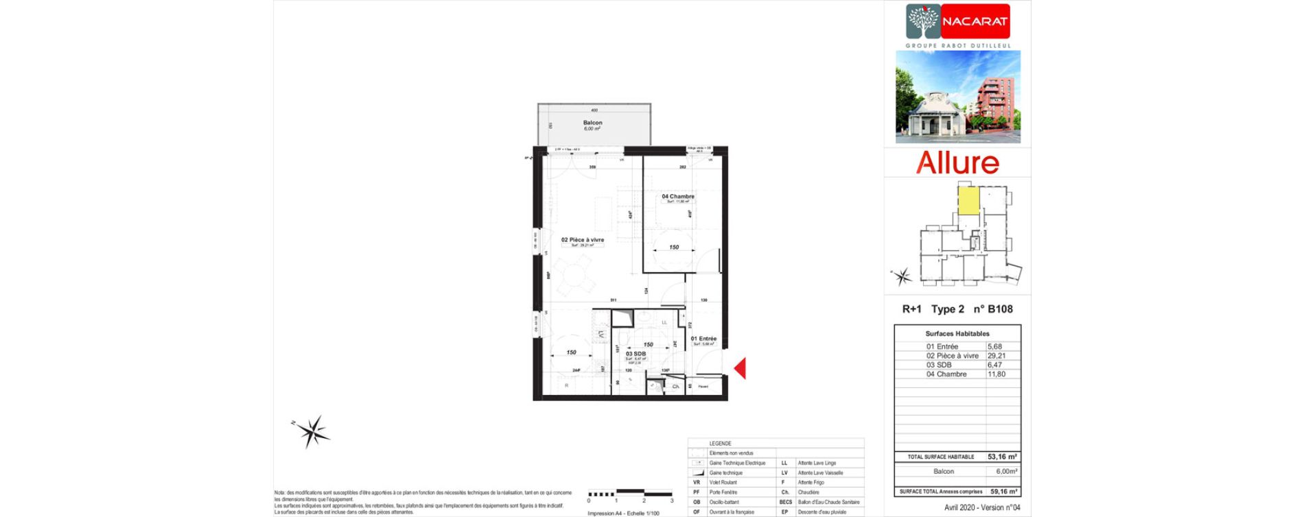 Appartement T2 de 53,16 m2 &agrave; Valenciennes Centre