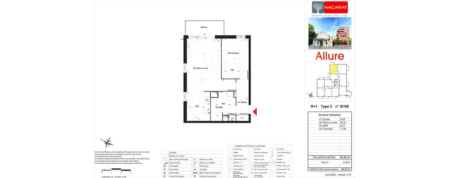 Appartement T2 de 53,16 m2 &agrave; Valenciennes Centre