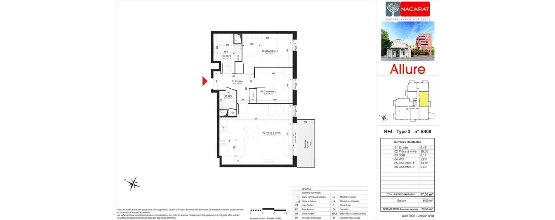 Appartement T3 de 67,55 m2 &agrave; Valenciennes Centre