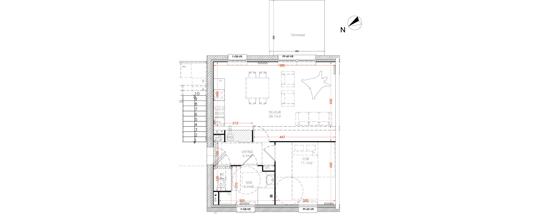 Appartement T2 de 49,20 m2 &agrave; Valenciennes Centre