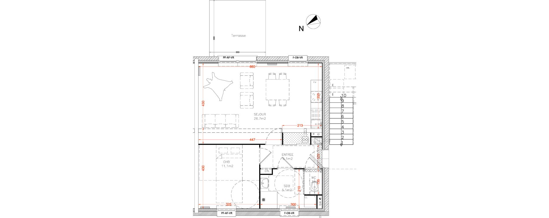 Appartement T2 de 49,20 m2 &agrave; Valenciennes Centre