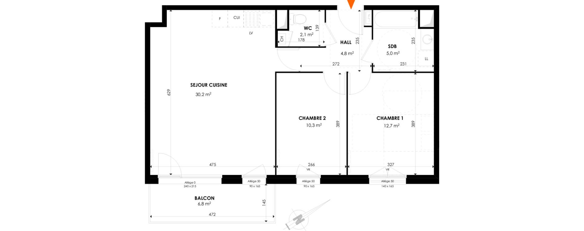 Appartement T3 de 65,10 m2 &agrave; Valenciennes Faubourg de paris