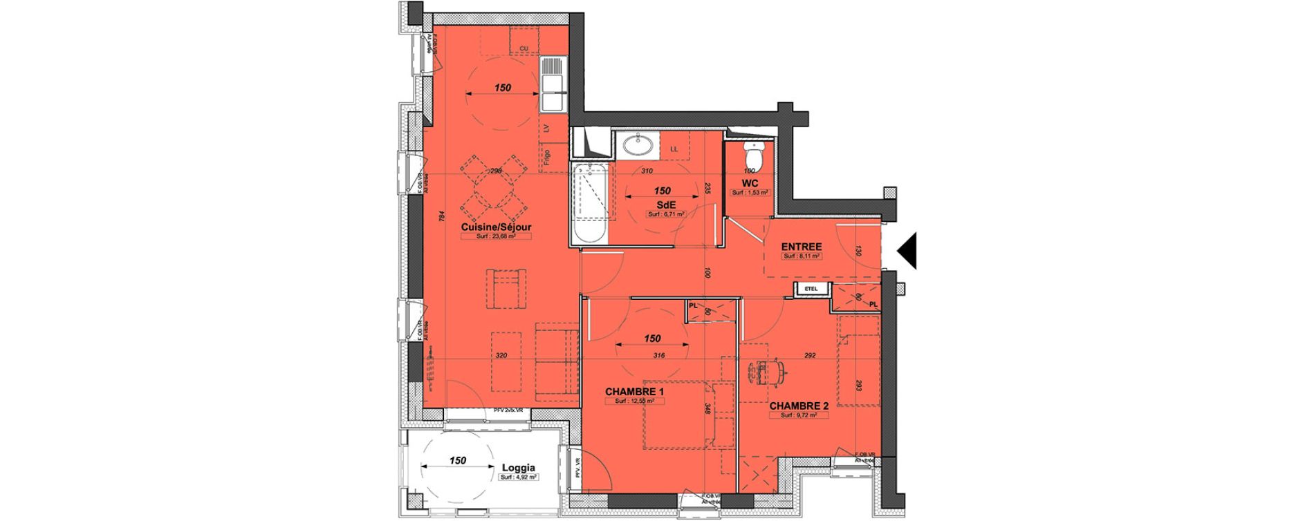 Appartement T3 de 62,30 m2 &agrave; Valenciennes Centre