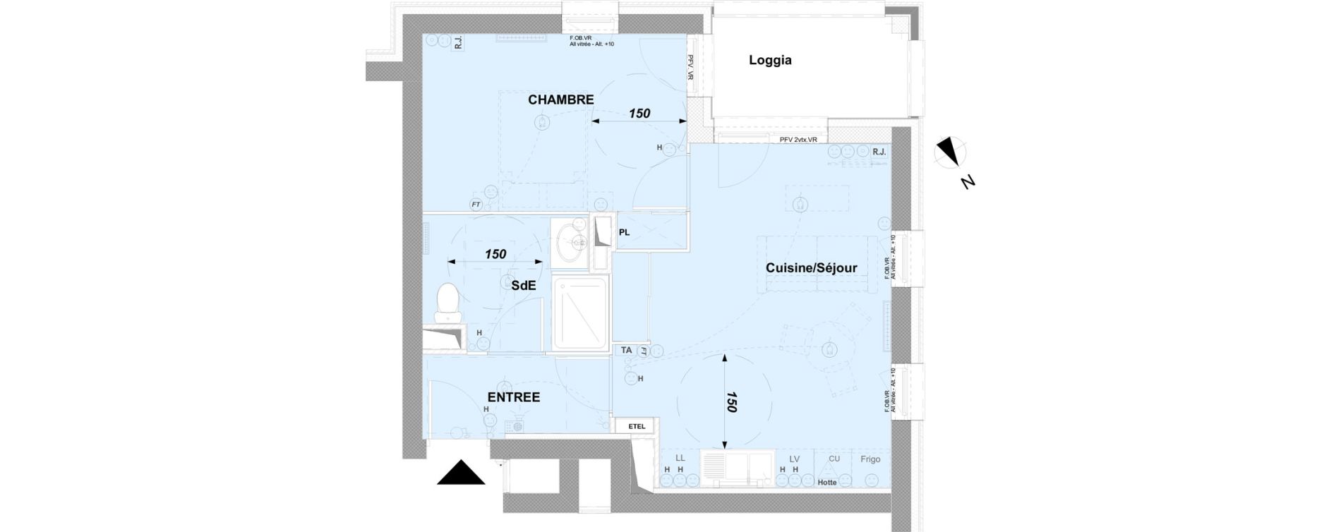 Appartement T2 de 42,82 m2 &agrave; Valenciennes Centre