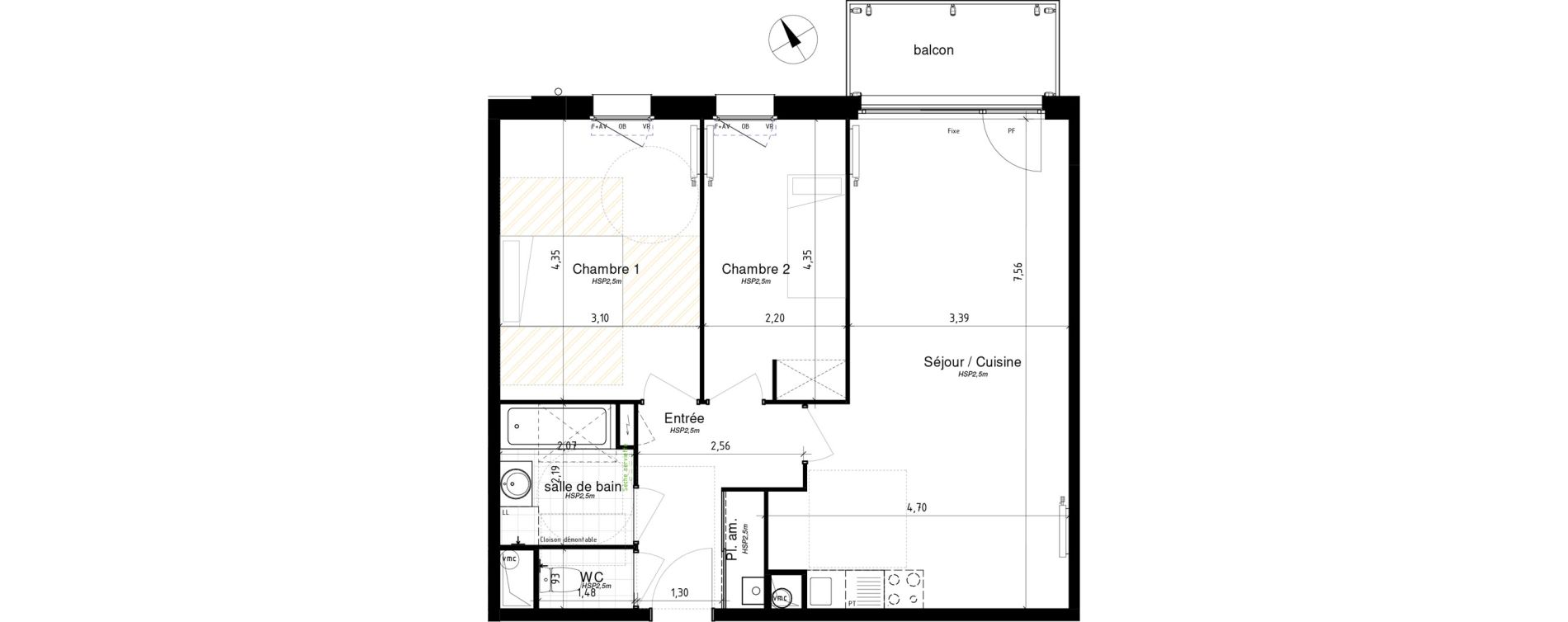 Appartement T3 de 64,20 m2 &agrave; Valenciennes Saint-michel