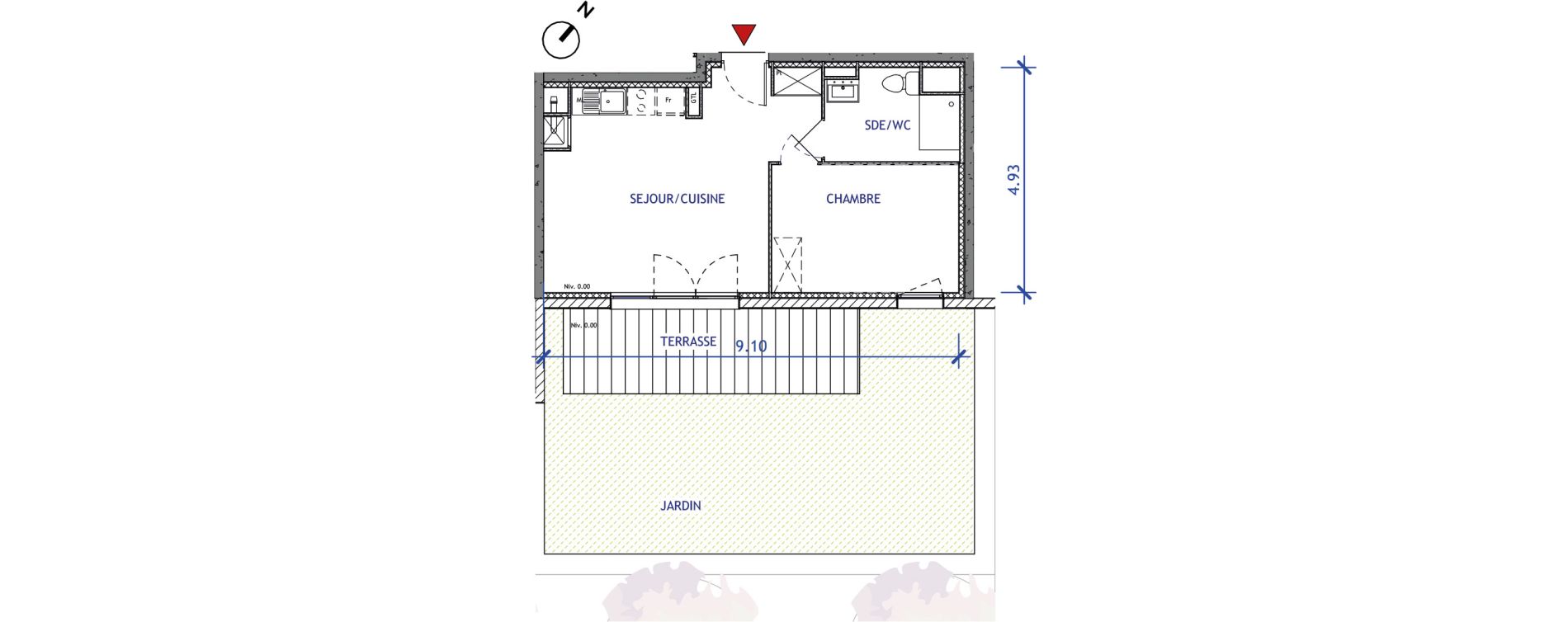 Appartement T2 de 40,85 m2 &agrave; Valenciennes Vignoble