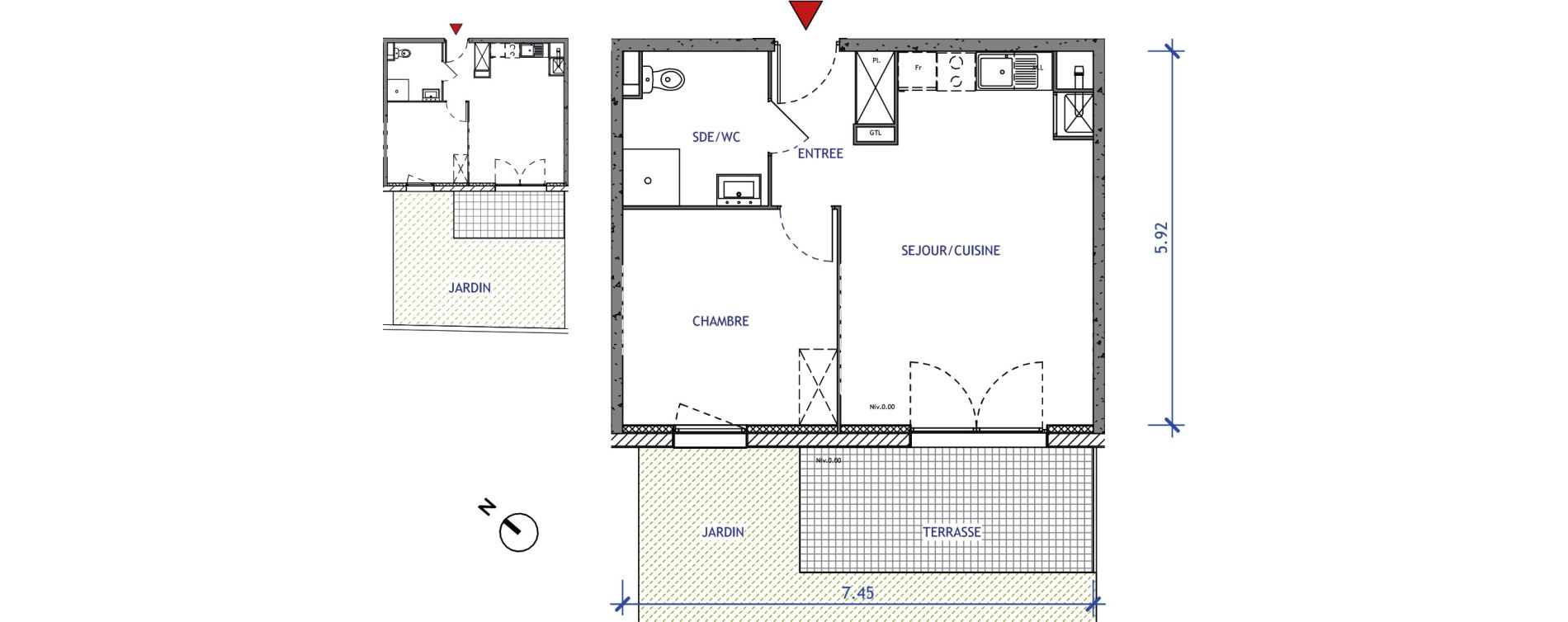 Appartement T2 de 42,23 m2 &agrave; Valenciennes Vignoble