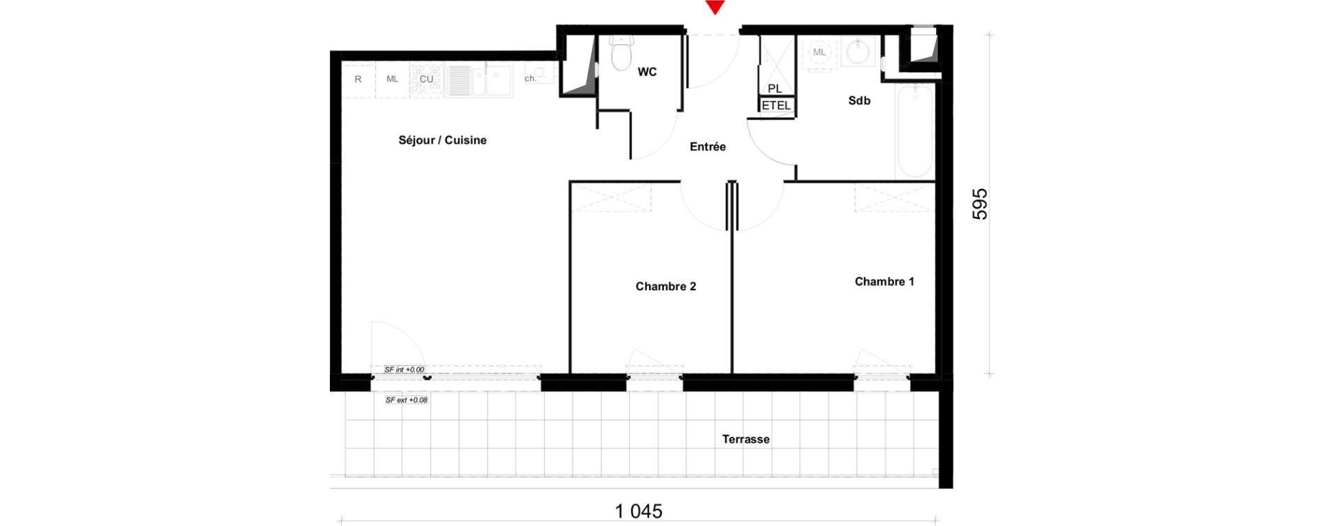 Appartement T3 de 57,71 m2 &agrave; Valenciennes Saint-michel