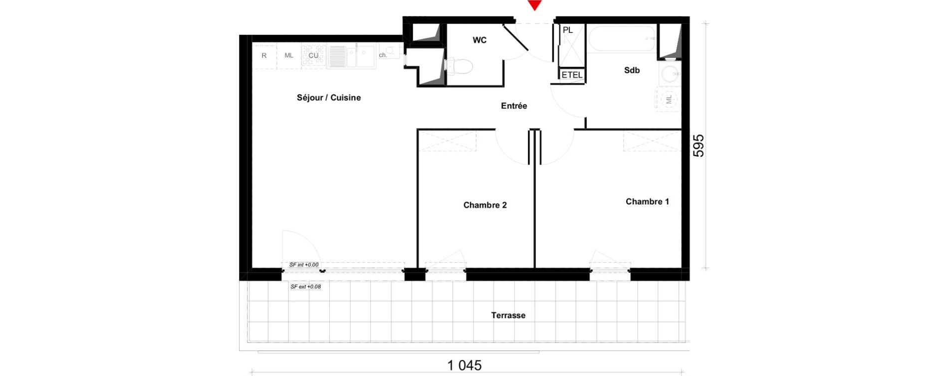 Appartement T3 de 57,12 m2 &agrave; Valenciennes Saint-michel