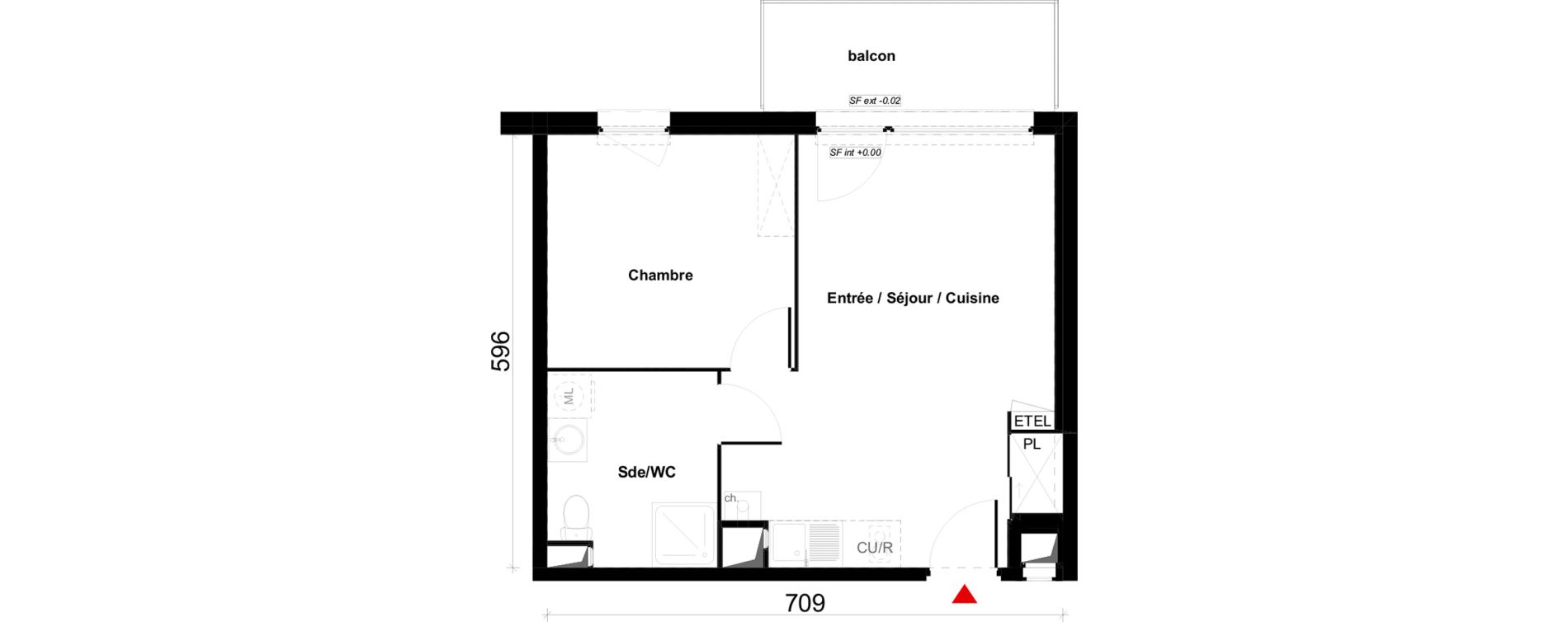 Appartement T2 de 39,97 m2 &agrave; Valenciennes Saint-michel