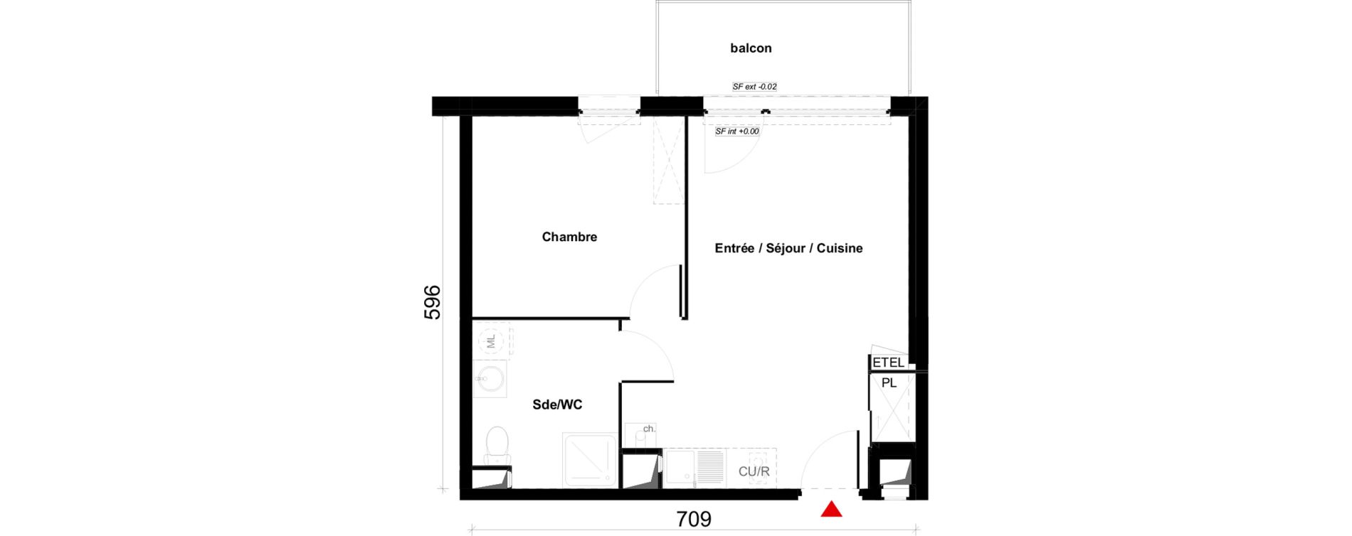 Appartement T2 de 39,97 m2 &agrave; Valenciennes Saint-michel