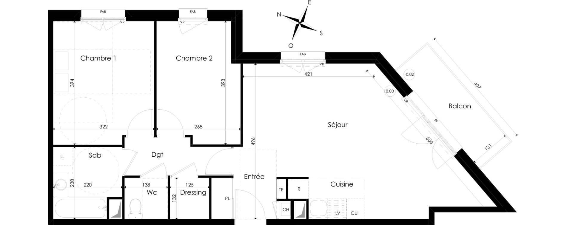 Appartement T3 de 65,41 m2 &agrave; Valenciennes Faubourg sainte-catherine