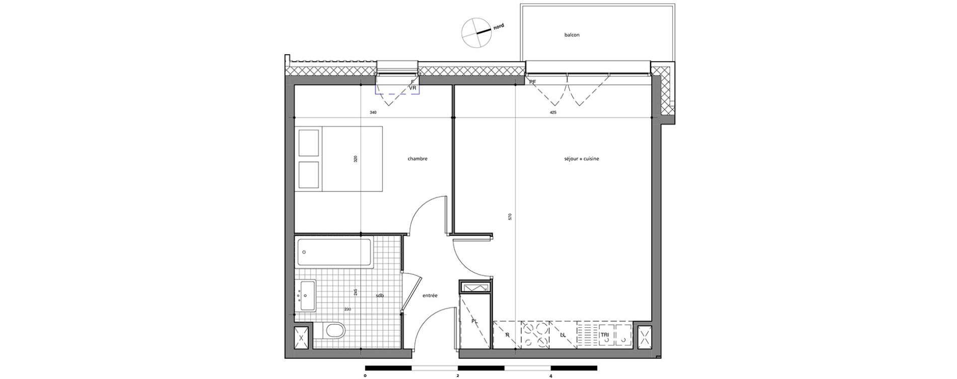 Appartement T2 de 42,60 m2 &agrave; Valenciennes Centre