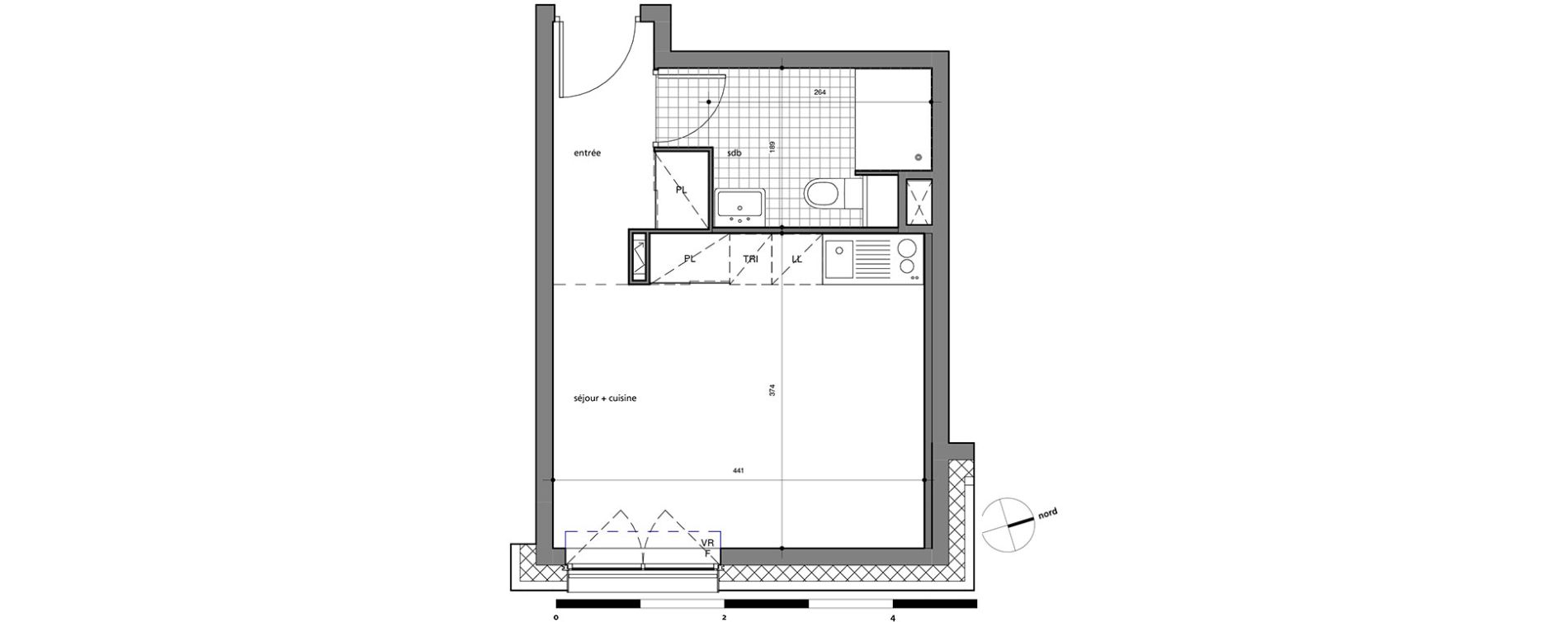 Appartement T1 de 24,92 m2 &agrave; Valenciennes Centre
