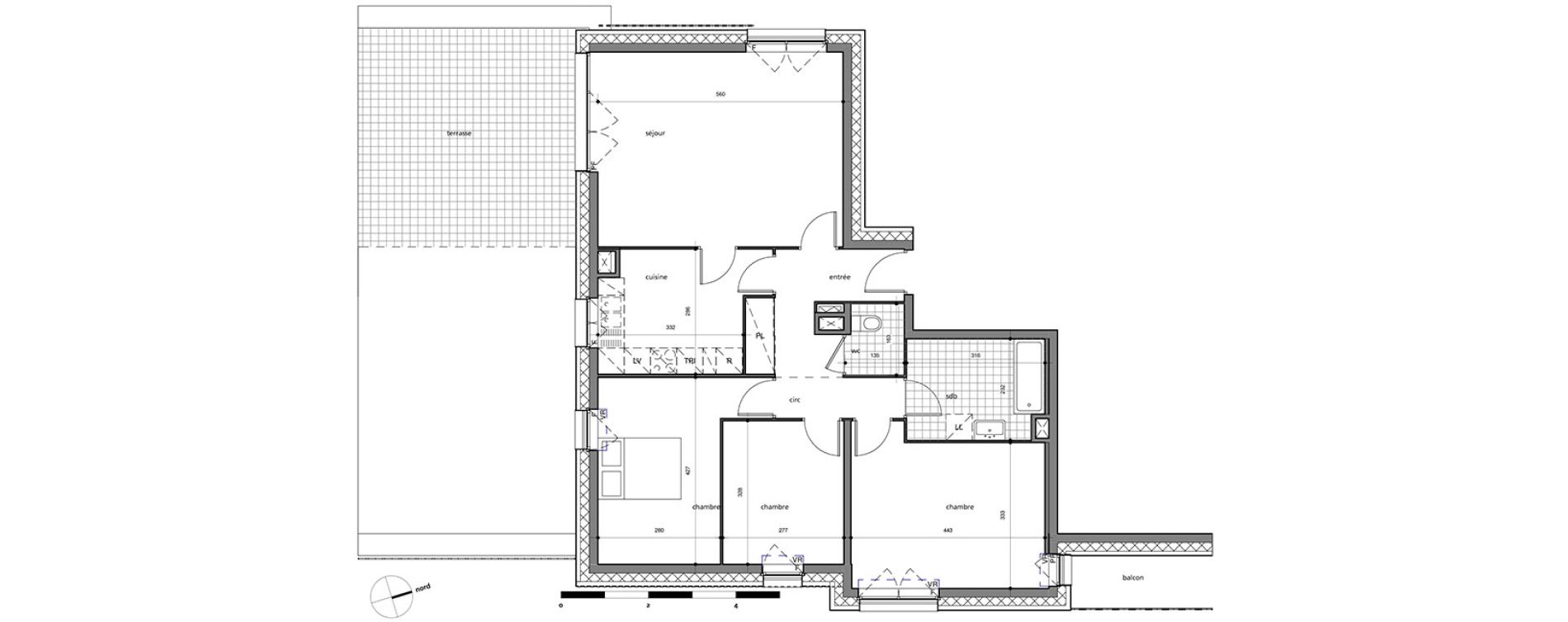 Appartement T4 de 91,36 m2 &agrave; Valenciennes Centre