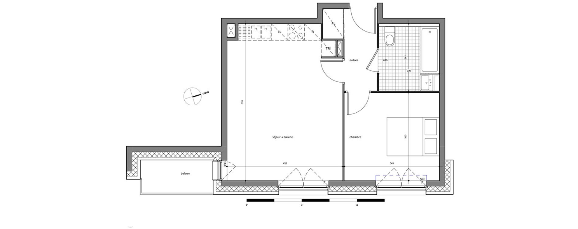 Appartement T2 de 43,56 m2 &agrave; Valenciennes Centre