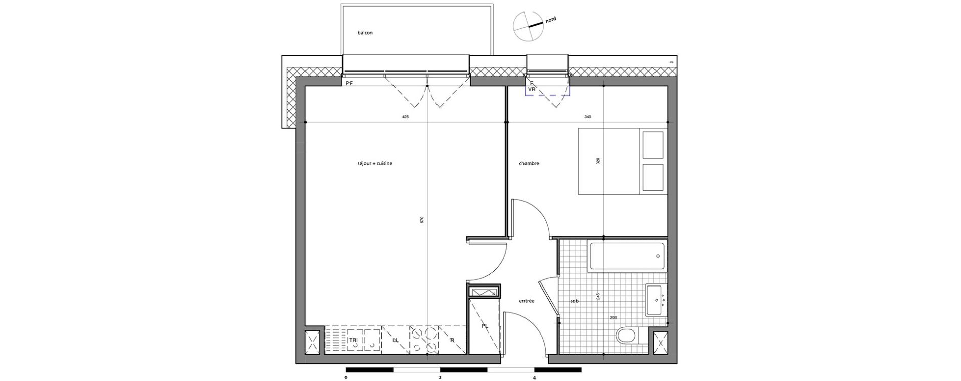 Appartement T2 de 42,60 m2 &agrave; Valenciennes Centre