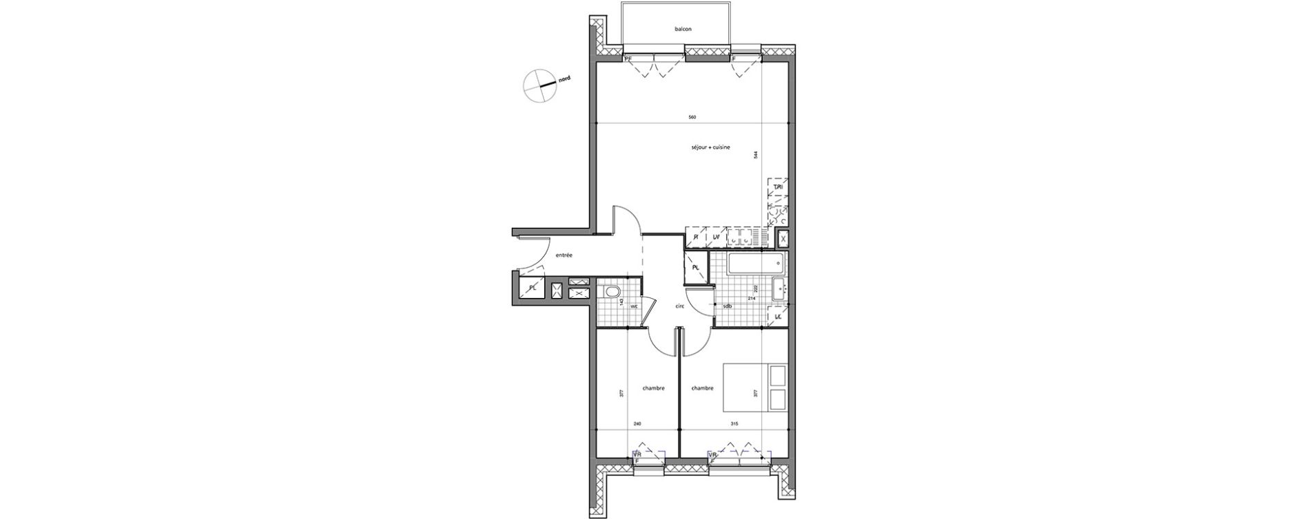 Appartement T3 de 66,50 m2 &agrave; Valenciennes Centre