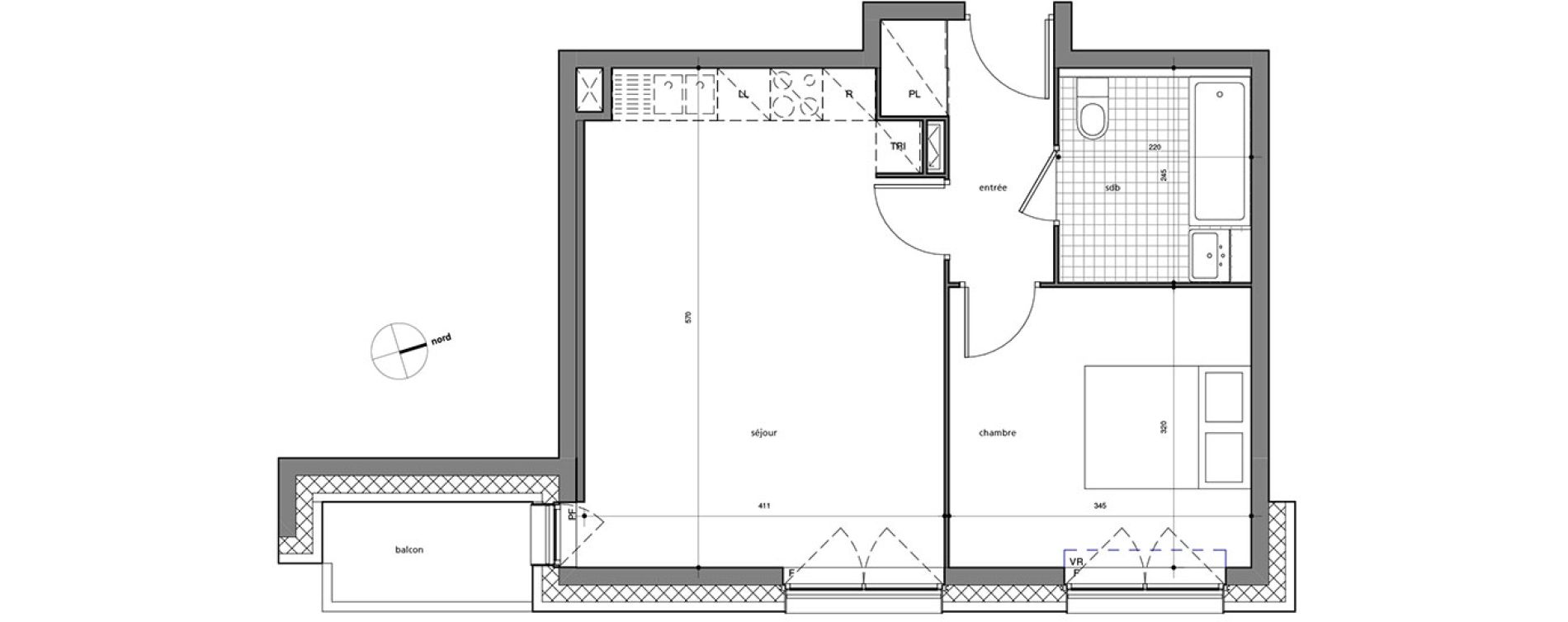 Appartement T2 de 43,17 m2 &agrave; Valenciennes Centre