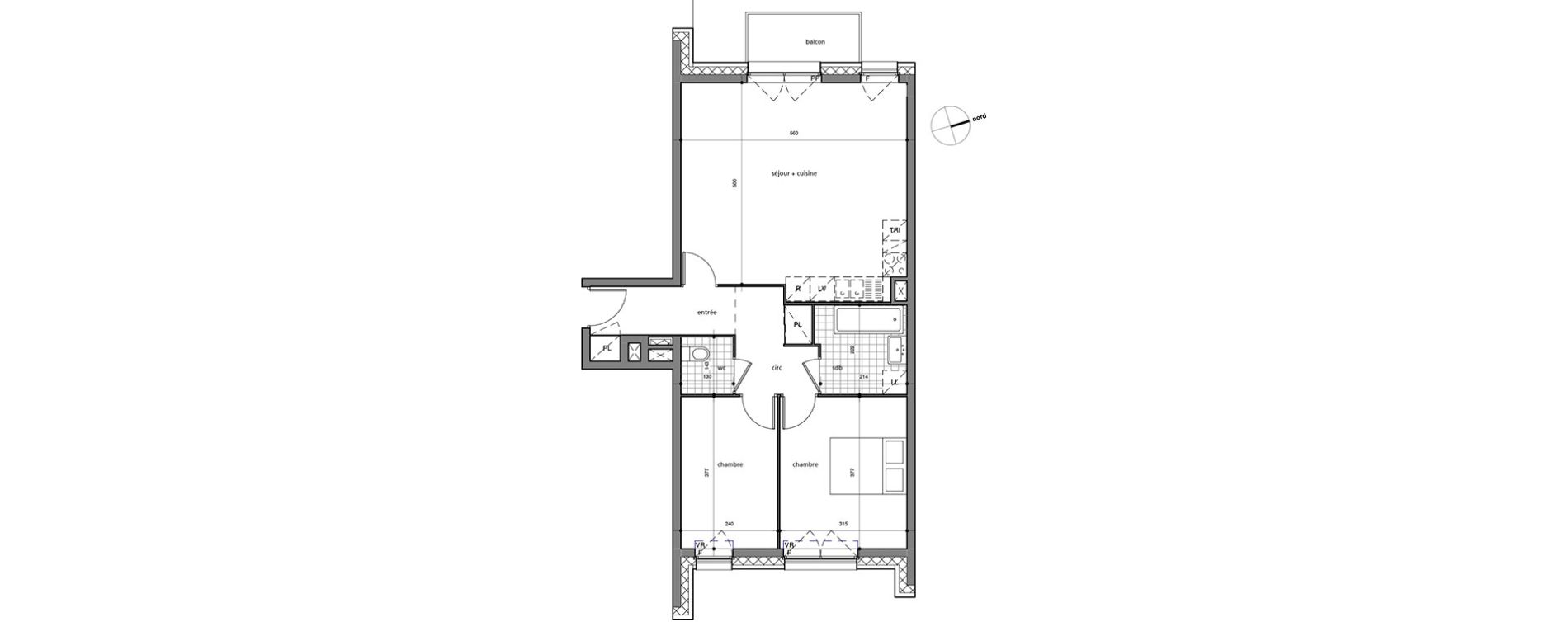 Appartement T3 de 66,50 m2 &agrave; Valenciennes Centre