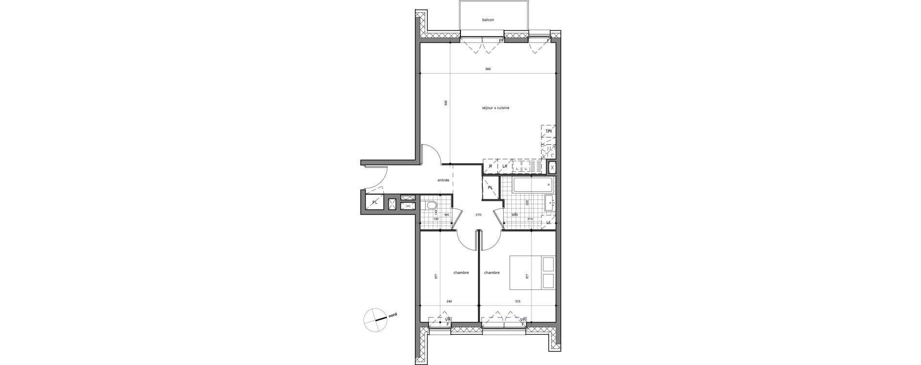 Appartement T3 de 66,50 m2 &agrave; Valenciennes Centre