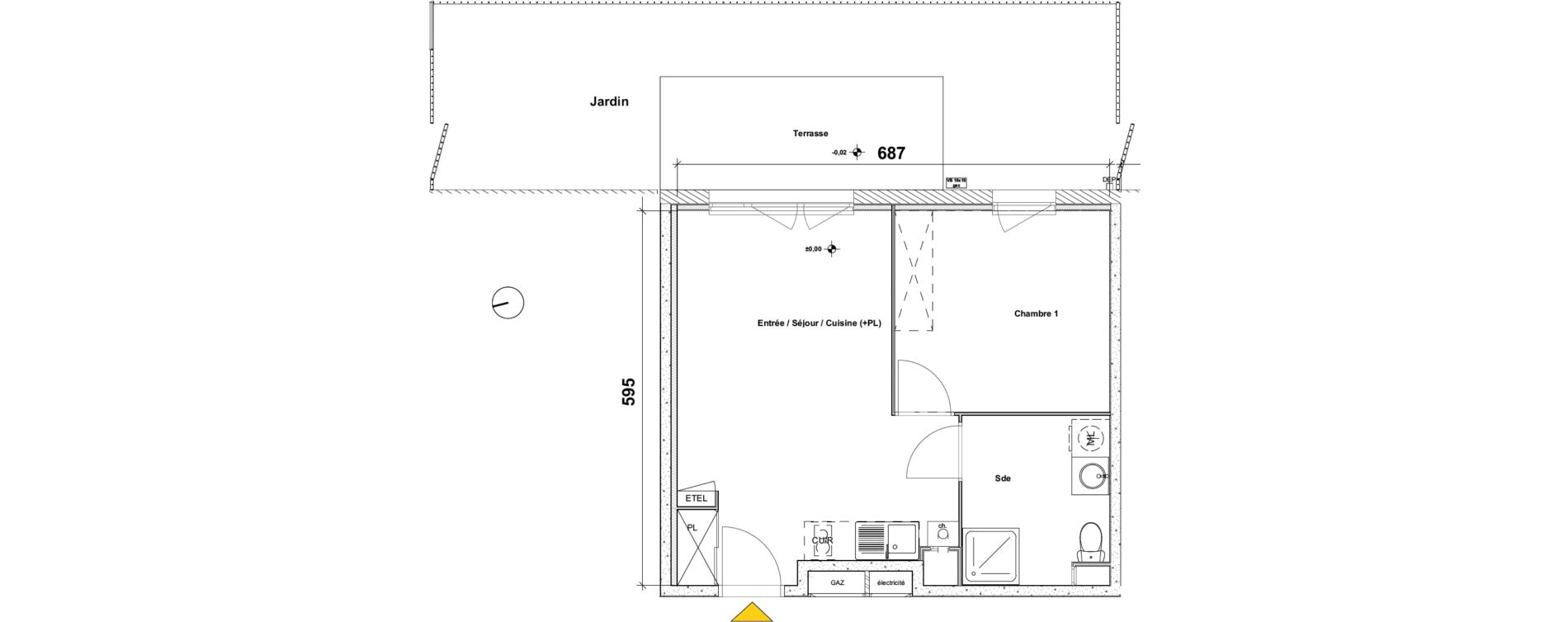 Appartement T2 de 38,82 m2 &agrave; Valenciennes Centre