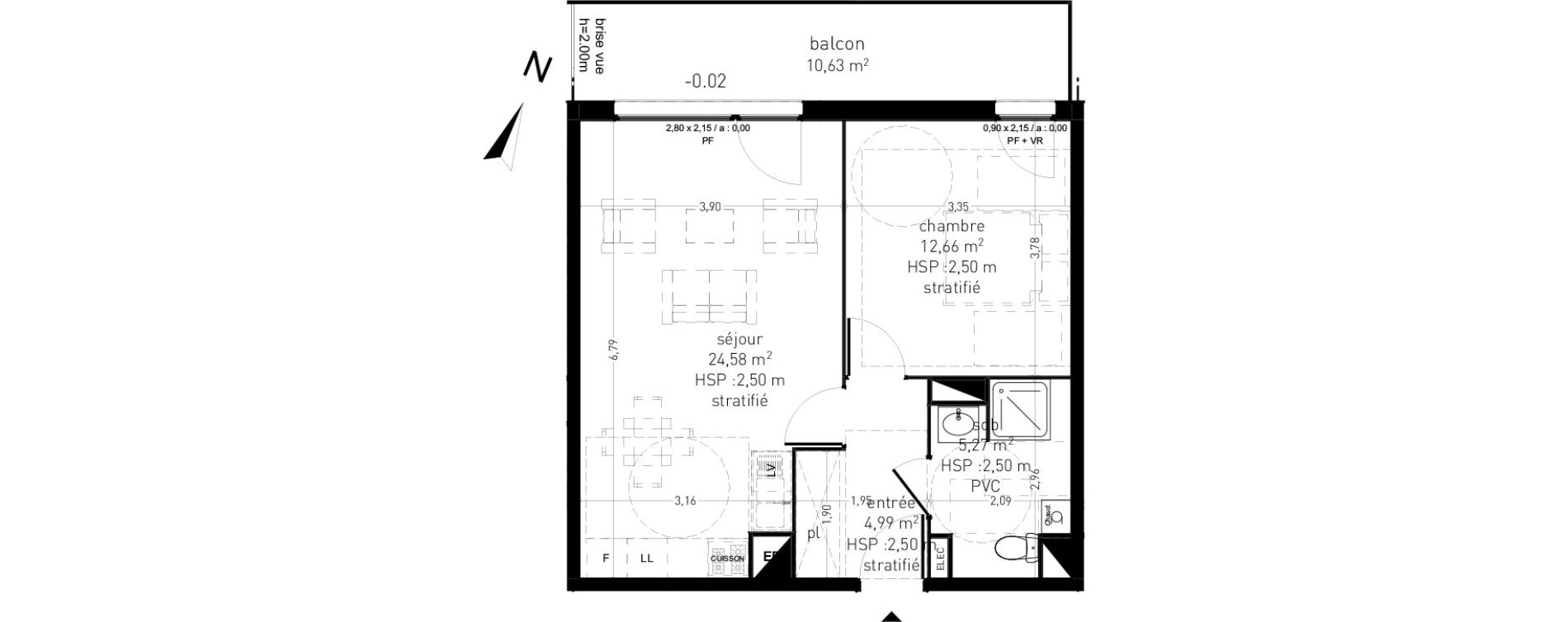 Appartement T2 de 47,50 m2 &agrave; Valenciennes Centre