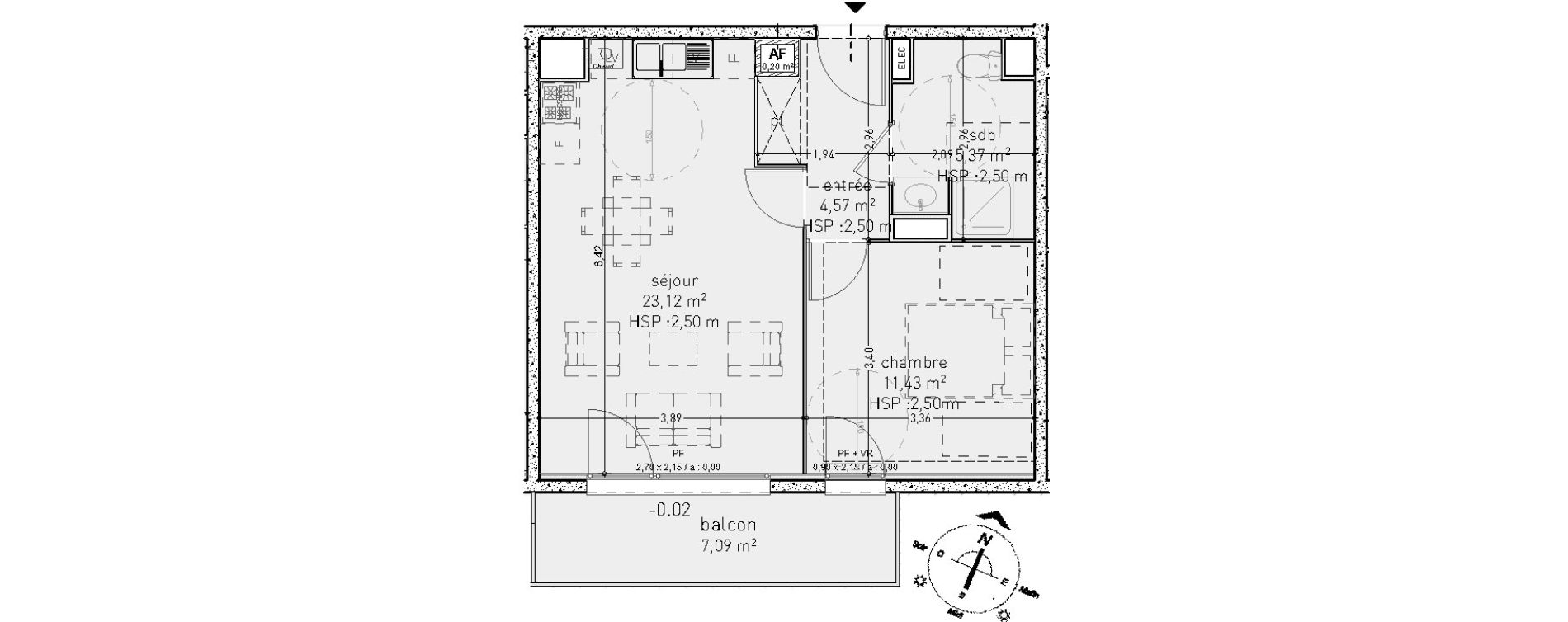 Appartement T2 de 44,49 m2 &agrave; Valenciennes Centre