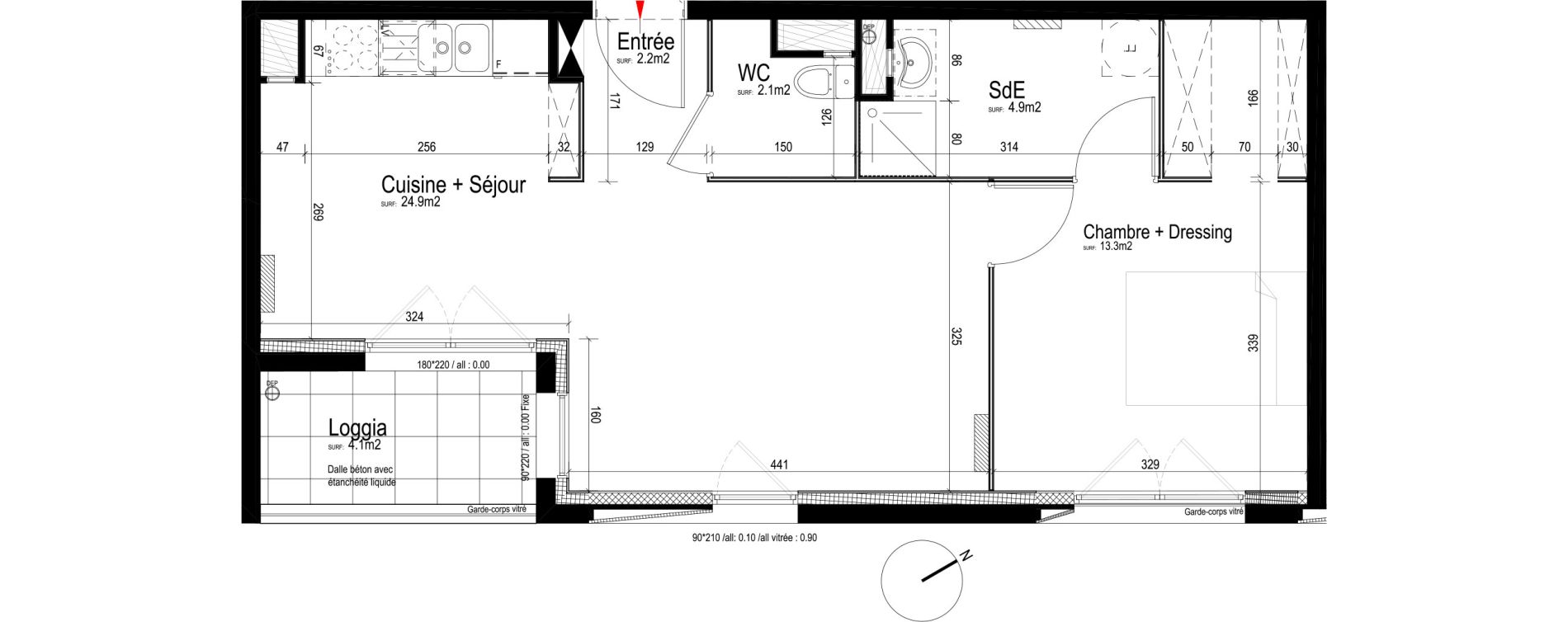 Appartement T2 de 47,40 m2 &agrave; Valenciennes Centre
