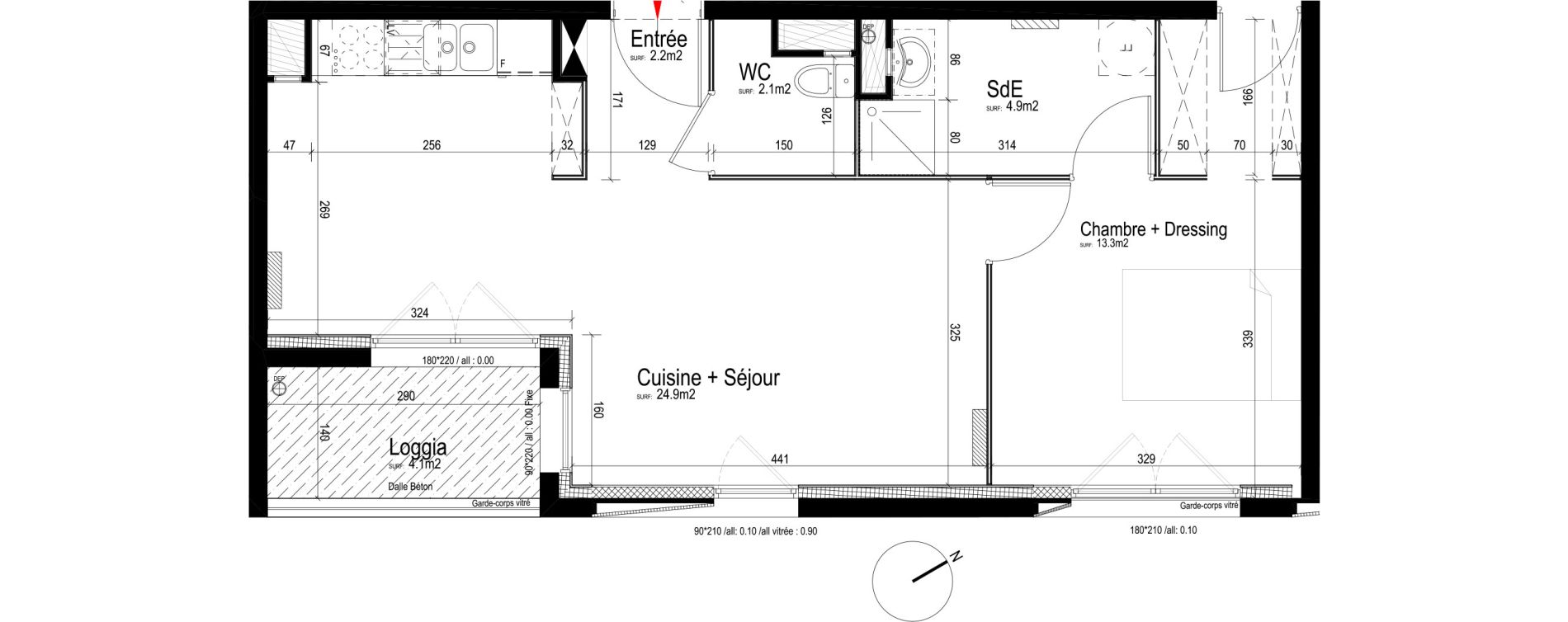 Appartement T2 de 47,40 m2 &agrave; Valenciennes Centre