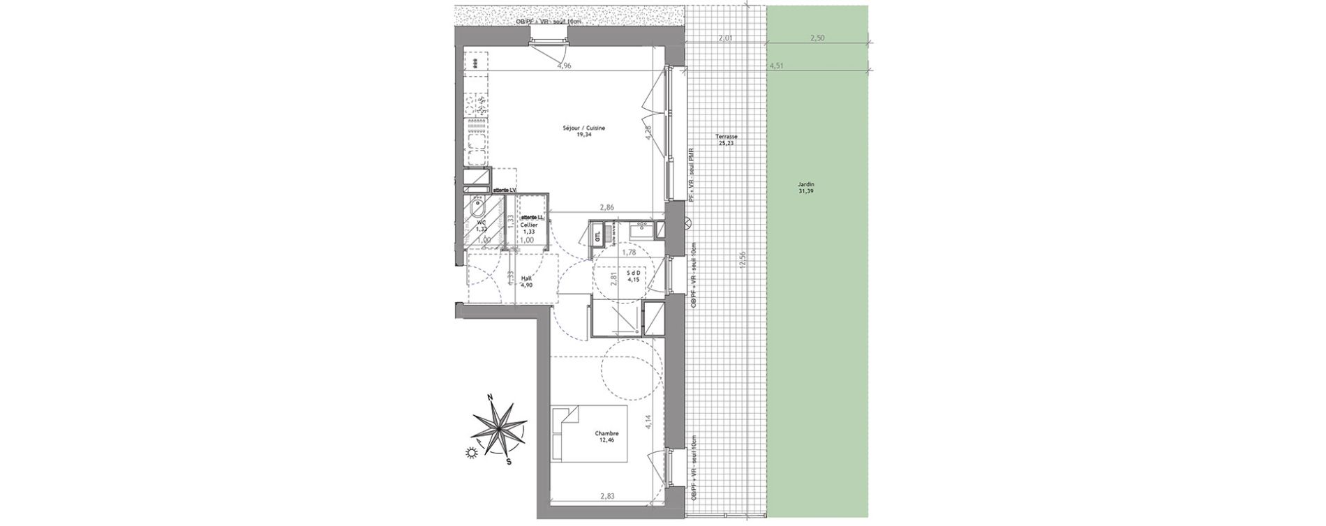 Appartement T2 de 43,51 m2 &agrave; Villeneuve-D'Ascq Centre