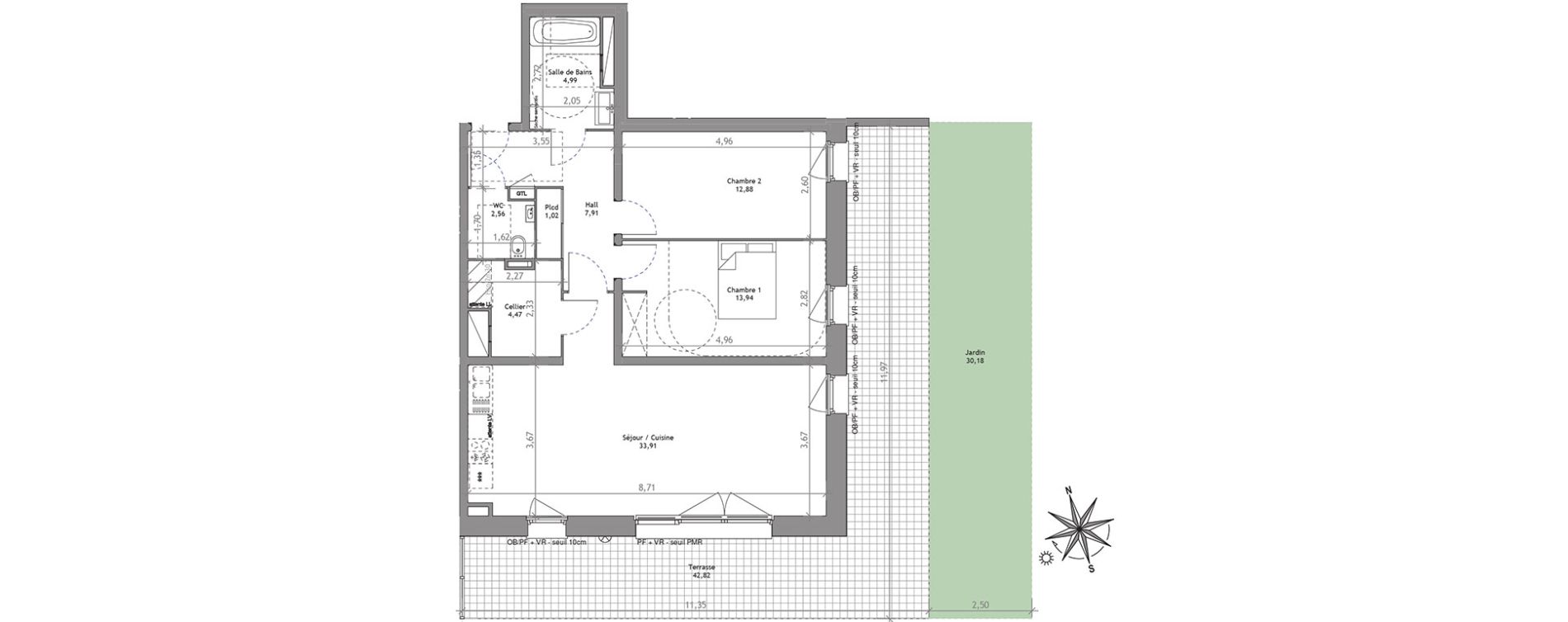 Appartement T3 de 81,68 m2 &agrave; Villeneuve-D'Ascq Centre