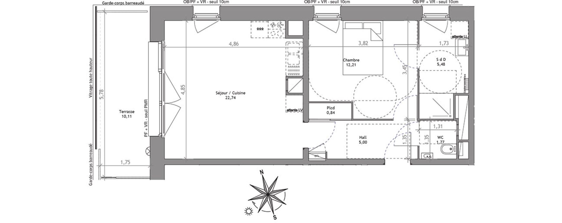 Appartement T2 de 48,04 m2 &agrave; Villeneuve-D'Ascq Centre