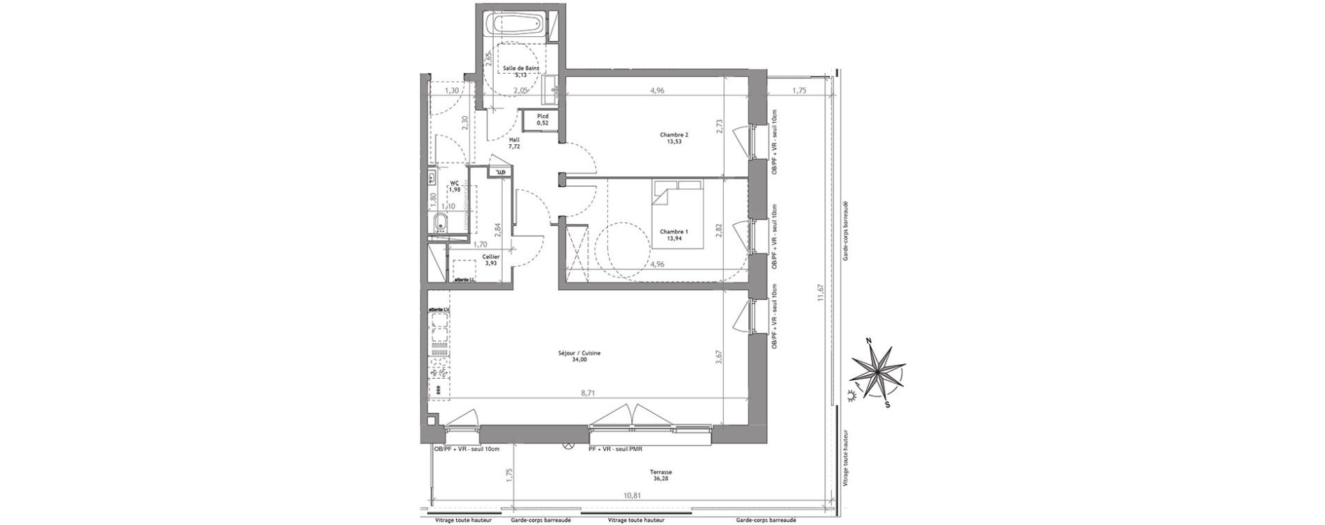 Appartement T3 de 80,75 m2 &agrave; Villeneuve-D'Ascq Centre
