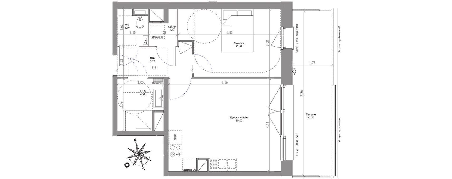 Appartement T2 de 44,65 m2 &agrave; Villeneuve-D'Ascq Centre