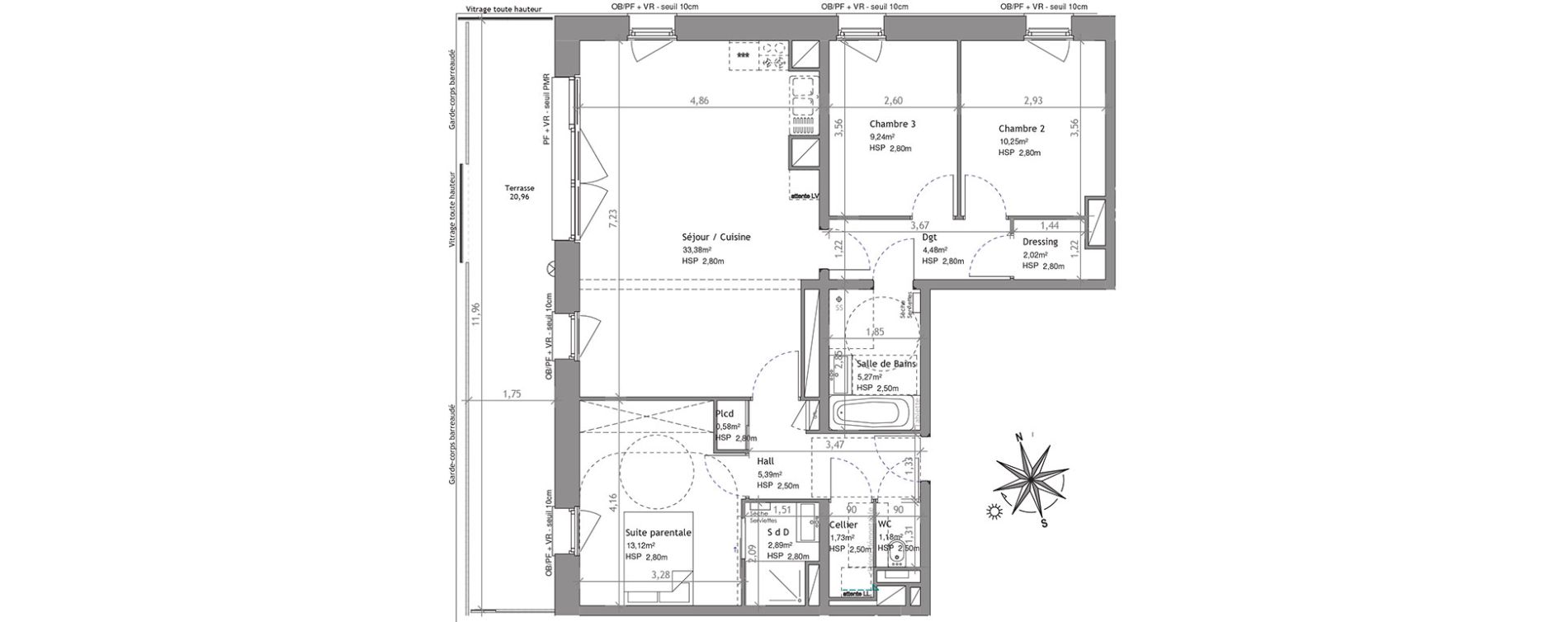 Appartement T4 de 89,35 m2 &agrave; Villeneuve-D'Ascq Centre