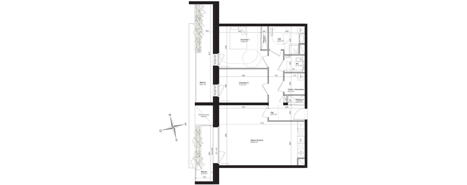 Appartement T3 de 77,61 m2 &agrave; Villeneuve-D'Ascq Centre