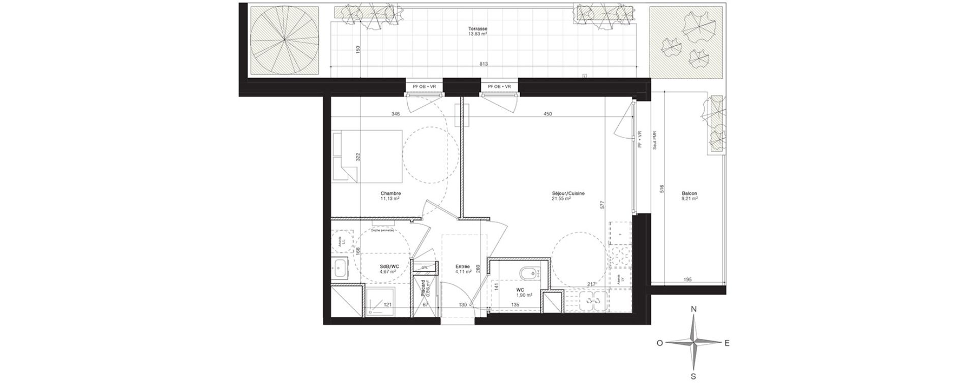 Appartement T2 de 44,04 m2 &agrave; Villeneuve-D'Ascq Centre