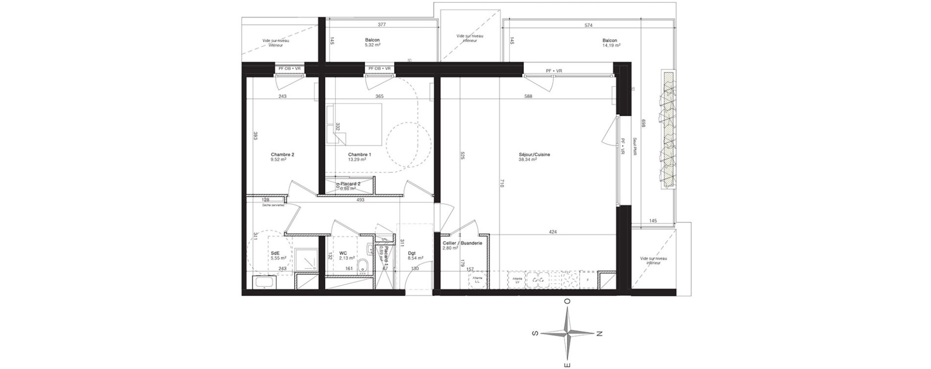 Appartement T3 de 81,92 m2 &agrave; Villeneuve-D'Ascq Centre