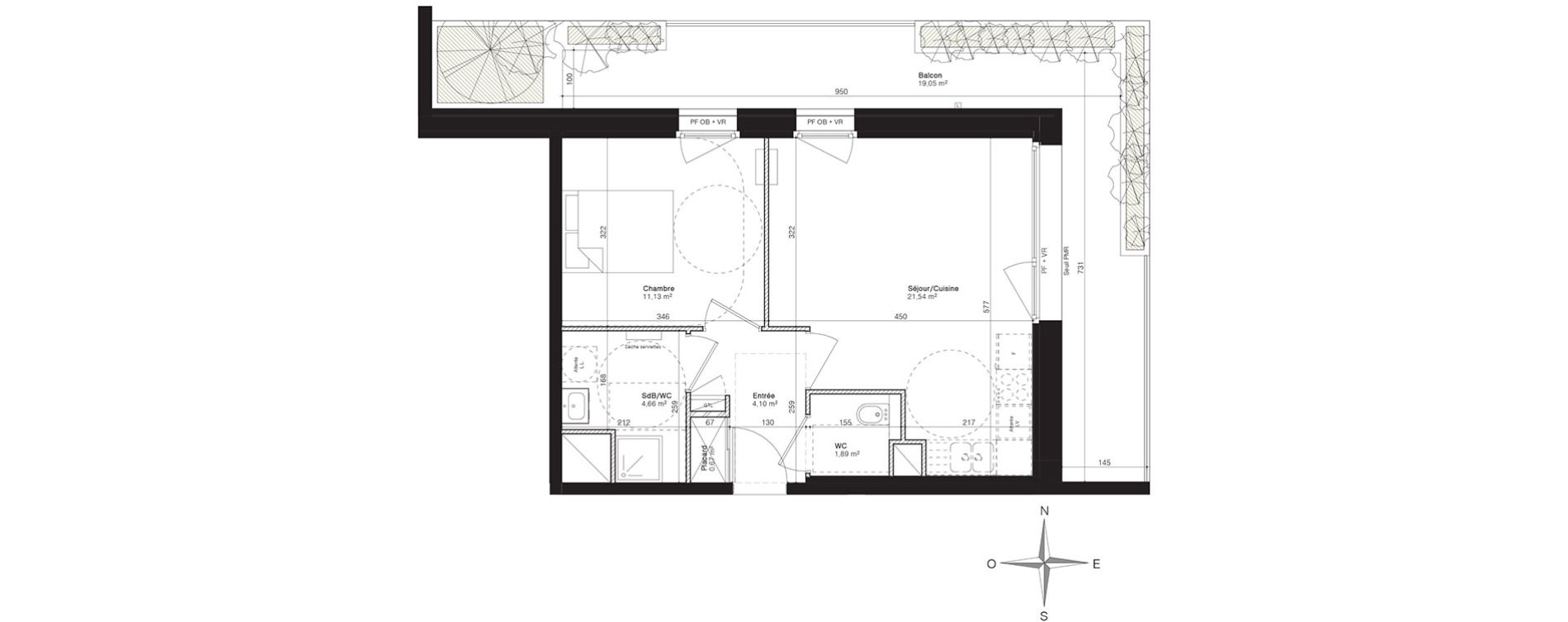 Appartement T2 de 43,99 m2 &agrave; Villeneuve-D'Ascq Centre