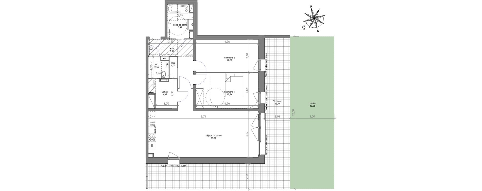Appartement T3 de 81,87 m2 &agrave; Villeneuve-D'Ascq Centre