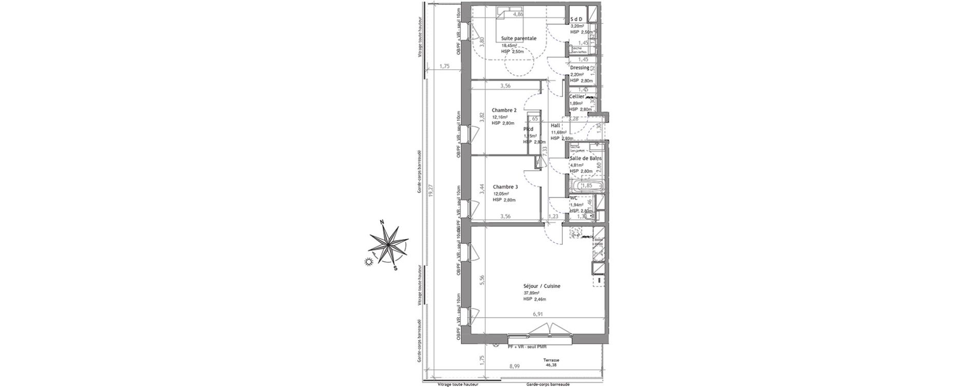 Appartement T4 de 107,42 m2 &agrave; Villeneuve-D'Ascq Centre