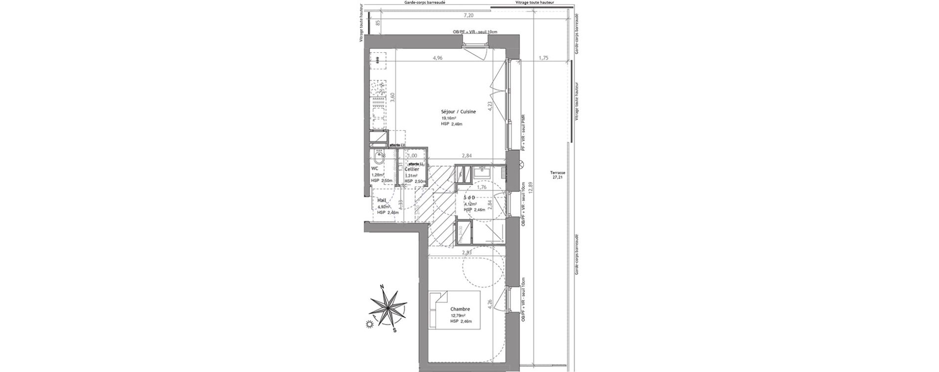 Appartement T2 de 43,58 m2 &agrave; Villeneuve-D'Ascq Centre